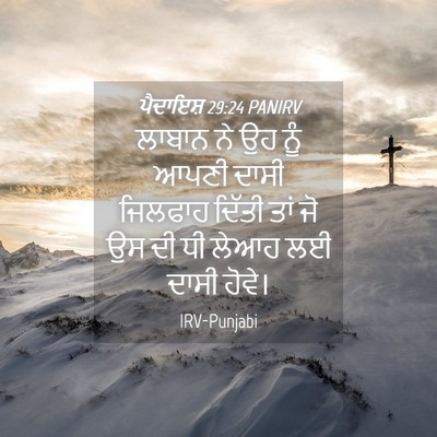 Picture 04 - ਪੈਦਾਇਸ਼ 29:24 PANIRV - ਲਾਬਾਨ ਨੇ ਉਹ ਨੂੰ - Bible Verse Picture