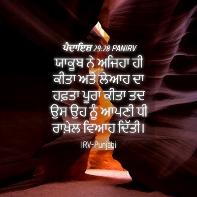 Picture 04 - ਪੈਦਾਇਸ਼ 29:28 PANIRV - ਯਾਕੂਬ ਨੇ ਅਜਿਹਾ ਹੀ - Bible Verse Picture