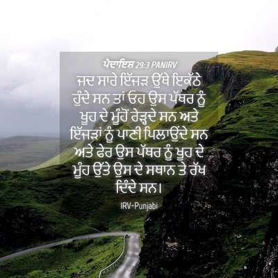 Picture 04 - ਪੈਦਾਇਸ਼ 29:3 PANIRV - ਜਦ ਸਾਰੇ ਇੱਜੜ ਉੱਥੇ - Bible Verse Picture