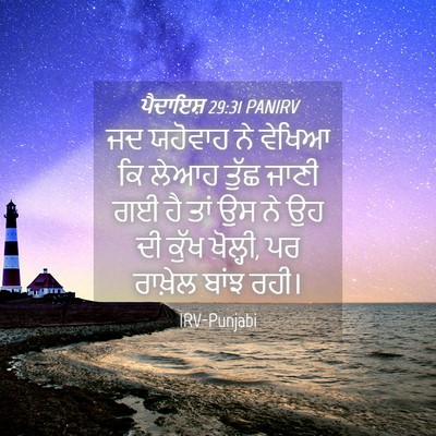 Picture 04 - ਪੈਦਾਇਸ਼ 29:31 PANIRV - ਜਦ ਯਹੋਵਾਹ ਨੇ ਵੇਖਿਆ - Bible Verse Picture