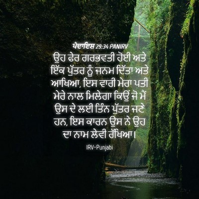 Picture 04 - ਪੈਦਾਇਸ਼ 29:34 PANIRV - ਉਹ ਫੇਰ ਗਰਭਵਤੀ ਹੋਈ - Bible Verse Picture