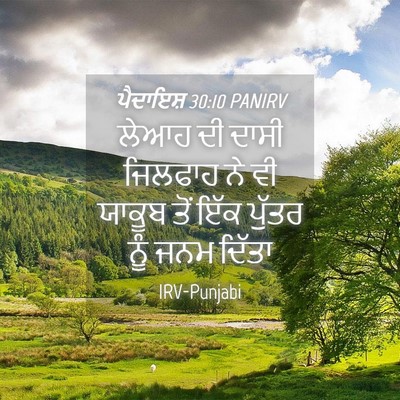 Picture 04 - ਪੈਦਾਇਸ਼ 30:10 PANIRV - ਲੇਆਹ ਦੀ ਦਾਸੀ - Bible Verse Picture