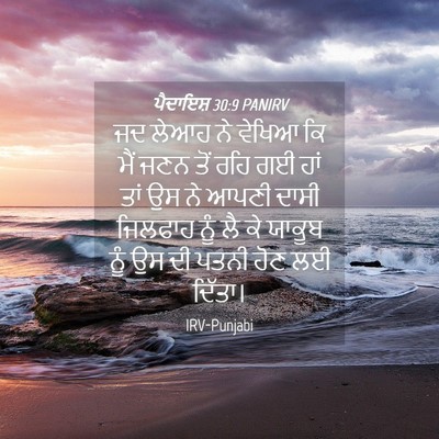 Picture 04 - ਪੈਦਾਇਸ਼ 30:9 PANIRV - ਜਦ ਲੇਆਹ ਨੇ ਵੇਖਿਆ ਕਿ - Bible Verse Picture