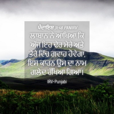 Picture 04 - ਪੈਦਾਇਸ਼ 31:48 PANIRV - ਲਾਬਾਨ ਨੇ ਆਖਿਆ ਕਿ - Bible Verse Picture