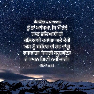Picture 04 - ਪੈਦਾਇਸ਼ 32:12 PANIRV - ਤੂੰ ਤਾਂ ਆਖਿਆ, ਕਿ - Bible Verse Picture