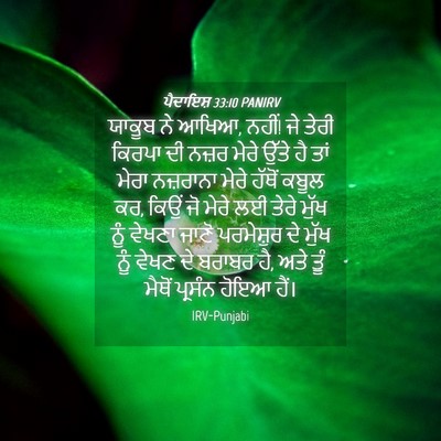 Picture 04 - ਪੈਦਾਇਸ਼ 33:10 PANIRV - ਯਾਕੂਬ ਨੇ ਆਖਿਆ, - Bible Verse Picture