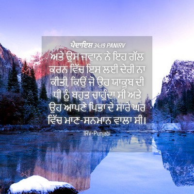 Picture 04 - ਪੈਦਾਇਸ਼ 34:19 PANIRV - ਅਤੇ ਉਸ ਜਵਾਨ ਨੇ ਇਹ - Bible Verse Picture