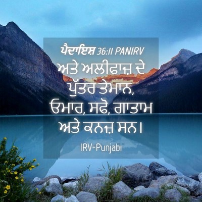 Picture 04 - ਪੈਦਾਇਸ਼ 36:11 PANIRV - ਅਤੇ ਅਲੀਫਾਜ਼ ਦੇ - Bible Verse Picture