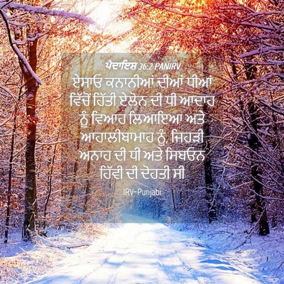 Picture 04 - ਪੈਦਾਇਸ਼ 36:2 PANIRV - ਏਸਾਓ ਕਨਾਨੀਆਂ ਦੀਆਂ - Bible Verse Picture