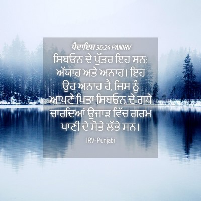 Picture 04 - ਪੈਦਾਇਸ਼ 36:24 PANIRV - ਸਿਬਓਨ ਦੇ ਪੁੱਤਰ ਇਹ - Bible Verse Picture