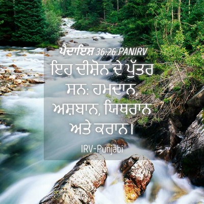 Picture 04 - ਪੈਦਾਇਸ਼ 36:26 PANIRV - ਇਹ ਦੀਸ਼ੋਨ ਦੇ ਪੁੱਤਰ - Bible Verse Picture