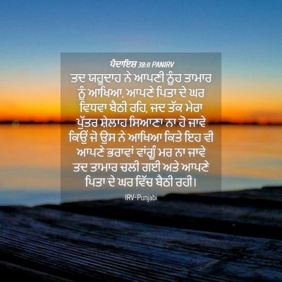 Picture 04 - ਪੈਦਾਇਸ਼ 38:11 PANIRV - ਤਦ ਯਹੂਦਾਹ ਨੇ ਆਪਣੀ - Bible Verse Picture