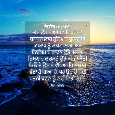 Picture 04 - ਪੈਦਾਇਸ਼ 38:14 PANIRV - ਤਦ ਉਸ ਨੇ ਆਪਣੇ ਵਿਧਵਾ - Bible Verse Picture