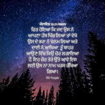 Picture 04 - ਪੈਦਾਇਸ਼ 38:29 PANIRV - ਫਿਰ ਹੋਇਆ ਕਿ ਜਦ ਉਸ - Bible Verse Picture