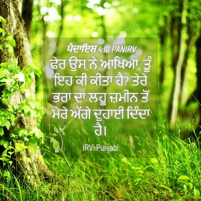 Picture 04 - ਪੈਦਾਇਸ਼ 4:10 PANIRV - ਫੇਰ ਉਸ ਨੇ ਆਖਿਆ, ਤੂੰ - Bible Verse Picture