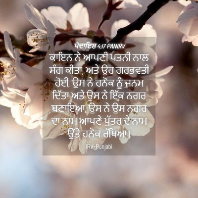 Picture 04 - ਪੈਦਾਇਸ਼ 4:17 PANIRV - ਕਾਇਨ ਨੇ ਆਪਣੀ ਪਤਨੀ - Bible Verse Picture