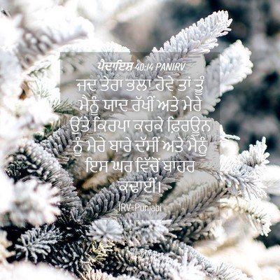 Picture 04 - ਪੈਦਾਇਸ਼ 40:14 PANIRV - ਜਦ ਤੇਰਾ ਭਲਾ ਹੋਵੇ - Bible Verse Picture
