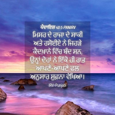 Picture 04 - ਪੈਦਾਇਸ਼ 40:5 PANIRV - ਮਿਸਰ ਦੇ ਰਾਜਾ ਦੇ - Bible Verse Picture