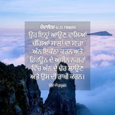 Picture 04 - ਪੈਦਾਇਸ਼ 41:35 PANIRV - ਉਹ ਇਨ੍ਹਾਂ ਆਉਣ - Bible Verse Picture