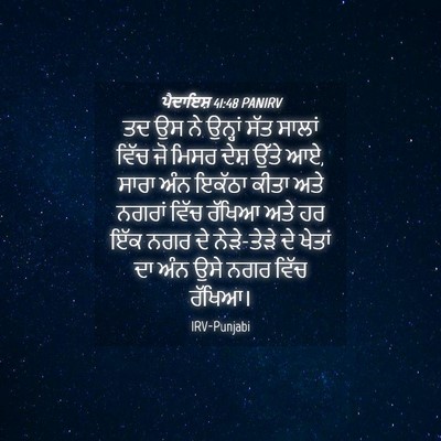 Picture 04 - ਪੈਦਾਇਸ਼ 41:48 PANIRV - ਤਦ ਉਸ ਨੇ ਉਨ੍ਹਾਂ ਸੱਤ - Bible Verse Picture