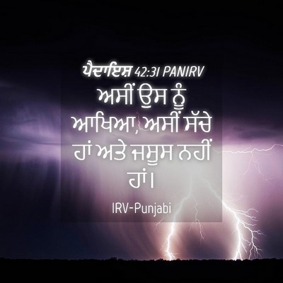 Picture 04 - ਪੈਦਾਇਸ਼ 42:31 PANIRV - ਅਸੀਂ ਉਸ ਨੂੰ ਆਖਿਆ, - Bible Verse Picture