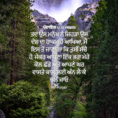 Picture 04 - ਪੈਦਾਇਸ਼ 42:33 PANIRV - ਤਦ ਉਸ ਮਨੁੱਖ ਨੇ - Bible Verse Picture