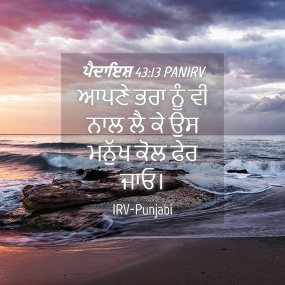 Picture 04 - ਪੈਦਾਇਸ਼ 43:13 PANIRV - ਆਪਣੇ ਭਰਾ ਨੂੰ ਵੀ ਨਾਲ - Bible Verse Picture