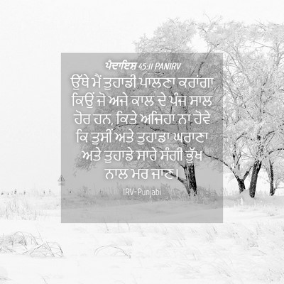 Picture 04 - ਪੈਦਾਇਸ਼ 45:11 PANIRV - ਉੱਥੇ ਮੈਂ ਤੁਹਾਡੀ - Bible Verse Picture