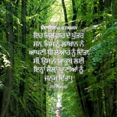 Picture 04 - ਪੈਦਾਇਸ਼ 46:18 PANIRV - ਇਹ ਜਿਲਫਾਹ ਦੇ ਪੁੱਤਰ - Bible Verse Picture