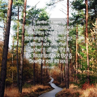 Picture 04 - ਪੈਦਾਇਸ਼ 46:5 PANIRV - ਯਾਕੂਬ ਬਏਰਸ਼ਬਾ ਤੋਂ - Bible Verse Picture