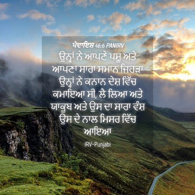 Picture 04 - ਪੈਦਾਇਸ਼ 46:6 PANIRV - ਉਨ੍ਹਾਂ ਨੇ ਆਪਣੇ - Bible Verse Picture