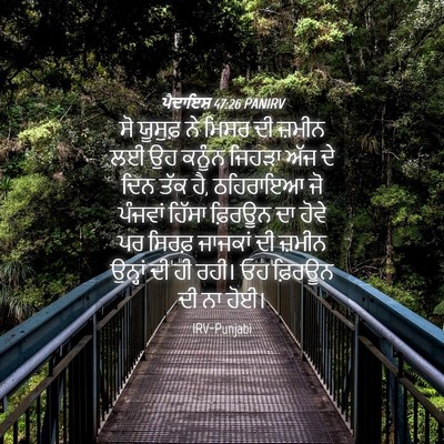 Picture 04 - ਪੈਦਾਇਸ਼ 47:26 PANIRV - ਸੋ ਯੂਸੁਫ਼ ਨੇ ਮਿਸਰ - Bible Verse Picture