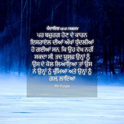 Picture 04 - ਪੈਦਾਇਸ਼ 48:10 PANIRV - ਪਰ ਬਜ਼ੁਰਗ ਹੋਣ ਦੇ - Bible Verse Picture