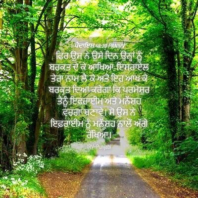 Picture 04 - ਪੈਦਾਇਸ਼ 48:20 PANIRV - ਫਿਰ ਉਸ ਨੇ ਉਸੇ ਦਿਨ - Bible Verse Picture