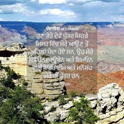 Picture 04 - ਪੈਦਾਇਸ਼ 48:5 PANIRV - ਹੁਣ ਤੇਰੇ ਦੋਵੇਂ - Bible Verse Picture