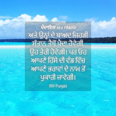Picture 04 - ਪੈਦਾਇਸ਼ 48:6 PANIRV - ਅਤੇ ਉਨ੍ਹਾਂ ਦੇ ਬਾਅਦ - Bible Verse Picture