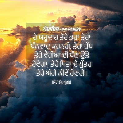 Picture 04 - ਪੈਦਾਇਸ਼ 49:8 PANIRV - ਹੇ ਯਹੂਦਾਹ ਤੇਰੇ ਭਰਾ - Bible Verse Picture