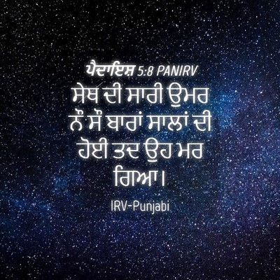 Picture 04 - ਪੈਦਾਇਸ਼ 5:8 PANIRV - ਸੇਥ ਦੀ ਸਾਰੀ ਉਮਰ ਨੌ - Bible Verse Picture