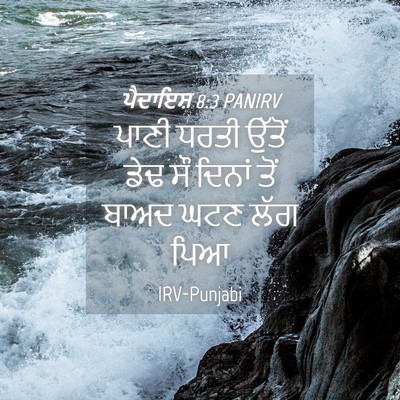 Picture 04 - ਪੈਦਾਇਸ਼ 8:3 PANIRV - ਪਾਣੀ ਧਰਤੀ ਉੱਤੋਂ - Bible Verse Picture