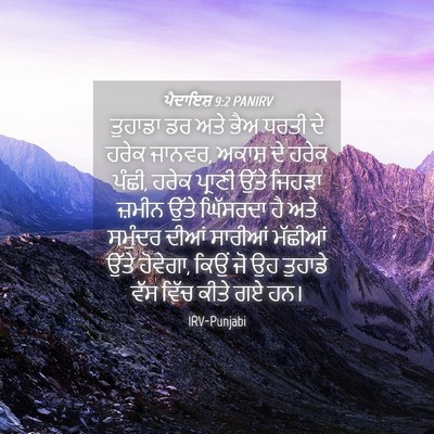 Picture 04 - ਪੈਦਾਇਸ਼ 9:2 PANIRV - ਤੁਹਾਡਾ ਡਰ ਅਤੇ ਭੈਅ - Bible Verse Picture