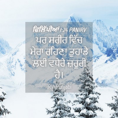 Picture 04 - ਫਿਲਿੱਪੀਆਂ 1:24 PANIRV - ਪਰ ਸਰੀਰ ਵਿੱਚ ਮੇਰਾ - Bible Verse Picture