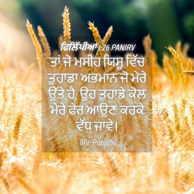 Picture 04 - ਫਿਲਿੱਪੀਆਂ 1:26 PANIRV - ਤਾਂ ਜੋ ਮਸੀਹ ਯਿਸੂ - Bible Verse Picture