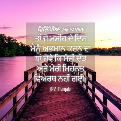 Picture 04 - ਫਿਲਿੱਪੀਆਂ 2:16 PANIRV - ਤਾਂ ਜੋ ਮਸੀਹ ਦੇ ਦਿਨ - Bible Verse Picture