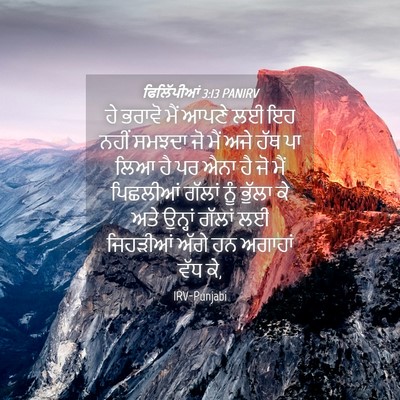 Picture 04 - ਫਿਲਿੱਪੀਆਂ 3:13 PANIRV - ਹੇ ਭਰਾਵੋ ਮੈਂ ਆਪਣੇ - Bible Verse Picture
