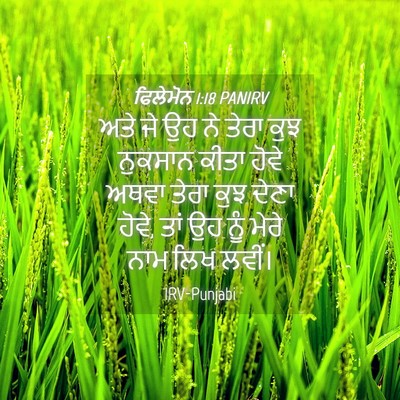 Picture 04 - ਫਿਲੇਮੋਨ 1:18 PANIRV - ਅਤੇ ਜੇ ਉਹ ਨੇ ਤੇਰਾ - Bible Verse Picture