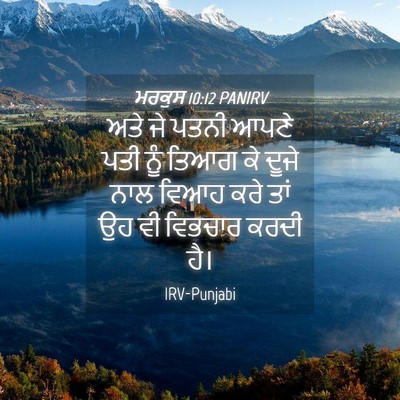 Picture 04 - ਮਰਕੁਸ 10:12 PANIRV - ਅਤੇ ਜੇ ਪਤਨੀ ਆਪਣੇ - Bible Verse Picture