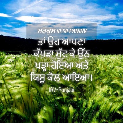 Picture 04 - ਮਰਕੁਸ 10:50 PANIRV - ਤਾਂ ਉਹ ਆਪਣਾ ਕੱਪੜਾ - Bible Verse Picture
