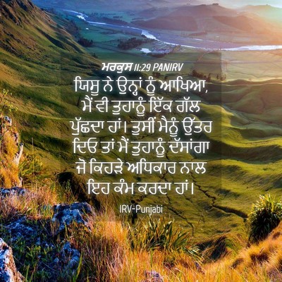 Picture 04 - ਮਰਕੁਸ 11:29 PANIRV - ਯਿਸੂ ਨੇ ਉਨ੍ਹਾਂ ਨੂੰ - Bible Verse Picture