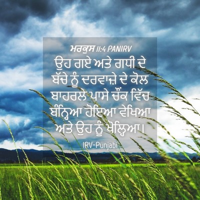 Picture 04 - ਮਰਕੁਸ 11:4 PANIRV - ਉਹ ਗਏ ਅਤੇ ਗਧੀ ਦੇ - Bible Verse Picture