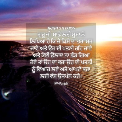 Picture 04 - ਮਰਕੁਸ 12:19 PANIRV - ਗੁਰੂ ਜੀ, ਸਾਡੇ ਲਈ - Bible Verse Picture